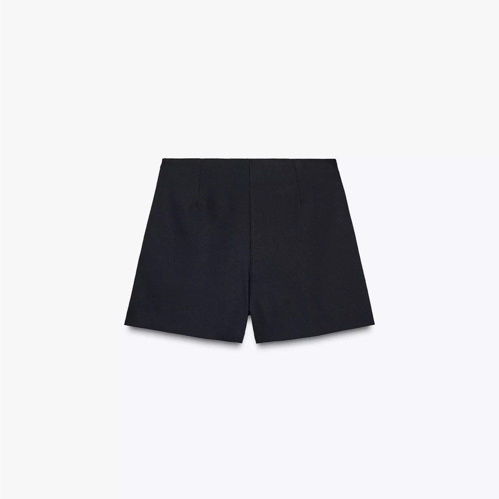 Zara Black High-Waist Tailored Shorts